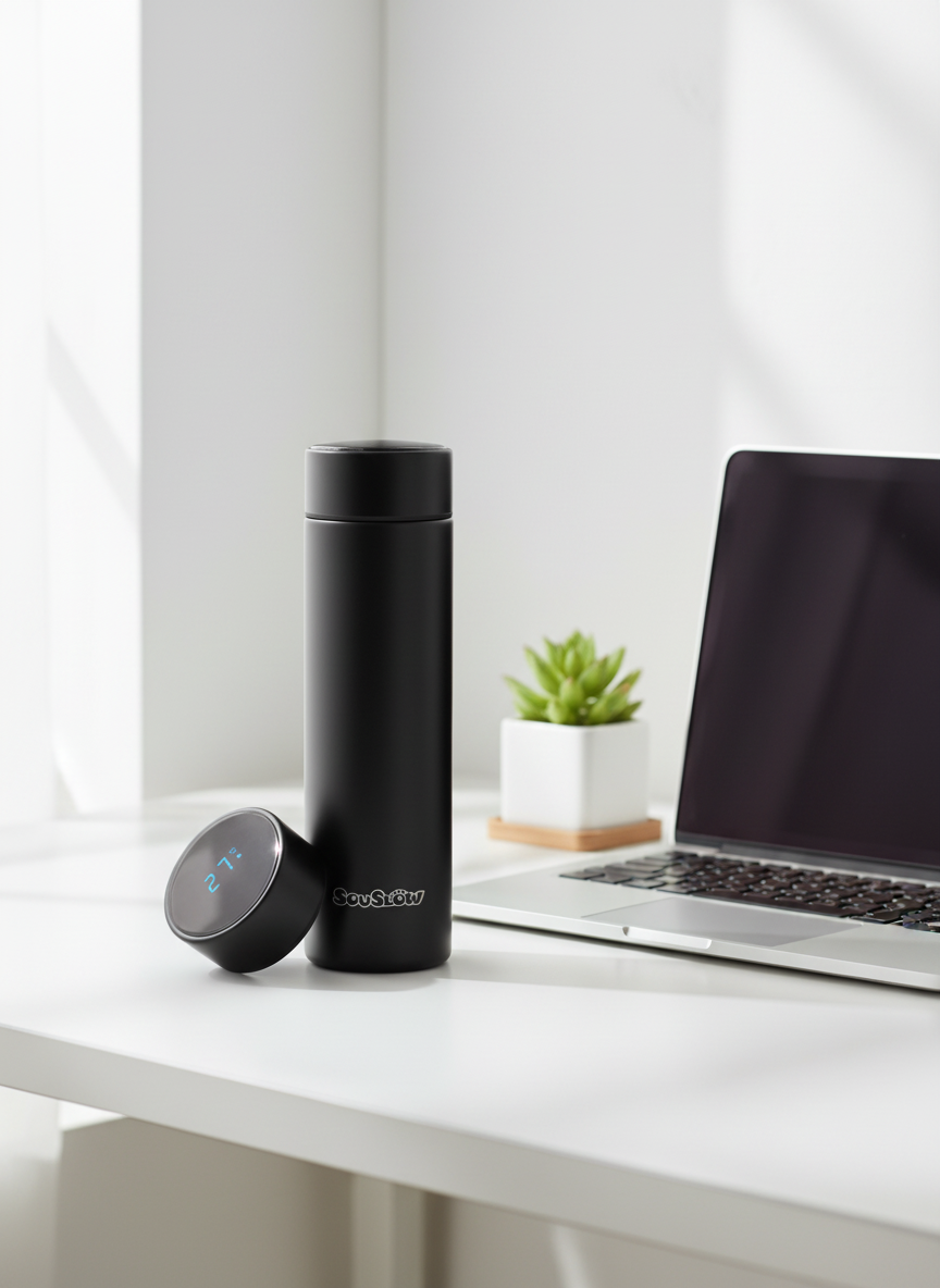 Termo Inteligente con Pantalla LED — Acero Inoxidable 500 ml
